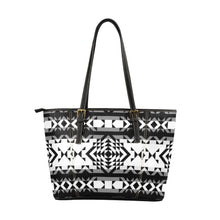 Load image into Gallery viewer, Black Rose Blizzard Leather Tote Bag
