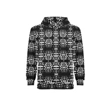 Load image into Gallery viewer, Black Fire and Gray Men&#39;s Long Sleeve Fleece Hoodie
