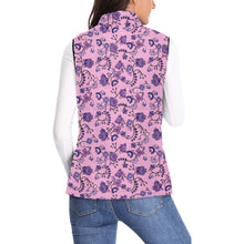 Load image into Gallery viewer, Purple Floral Amour Women&#39;s Padded Vest Jacket
