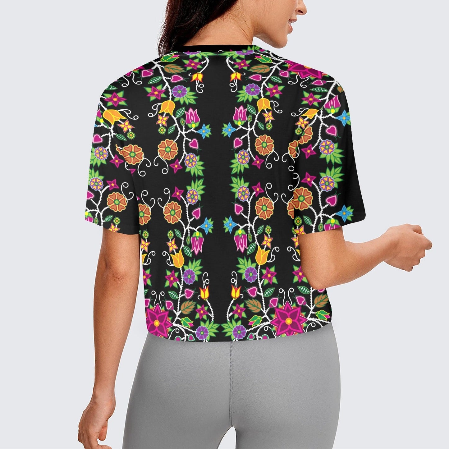 Floral Beadwork Crop Top