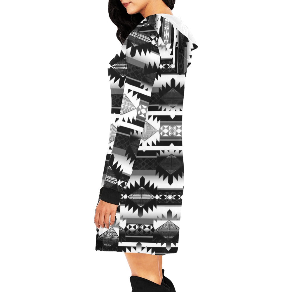 Okotoks Black and White Hoodie Dress