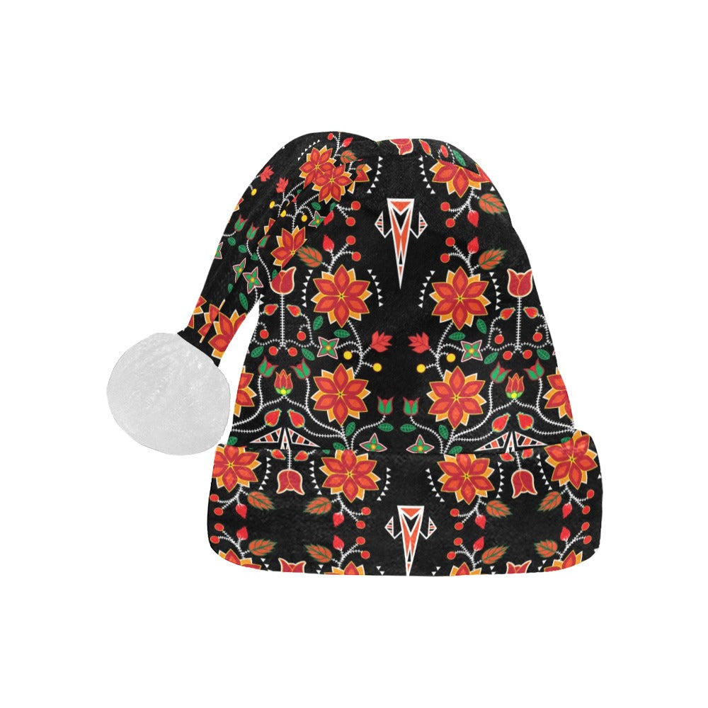 Floral Beadwork Six Bands Santa Hat