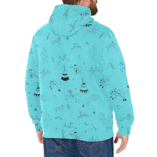 Load image into Gallery viewer, Ledger Dabbles Torquoise Men&#39;s Long Sleeve Fleece Hoodie
