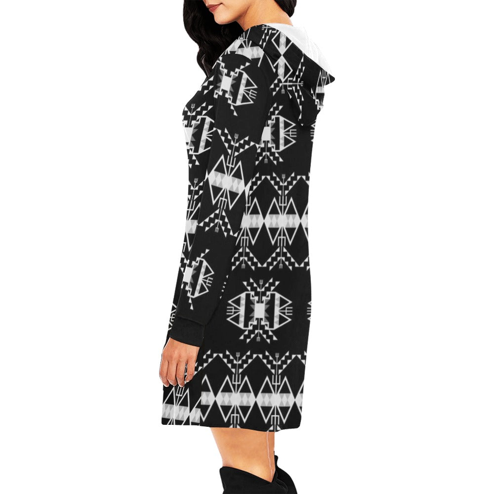 Sacred Trust Black Hoodie Dress