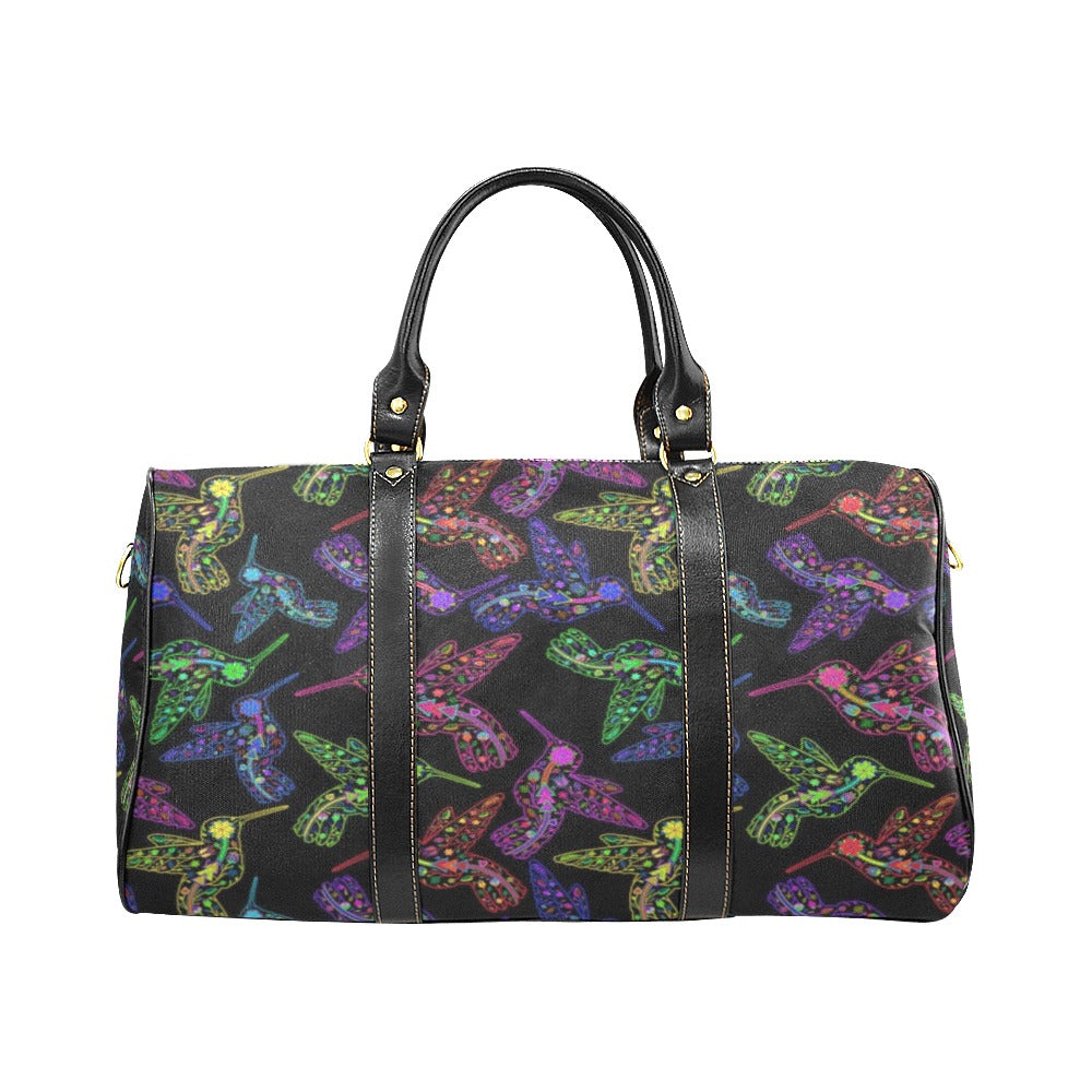 Neon Floral Hummingbirds New Waterproof Travel Bag/Small