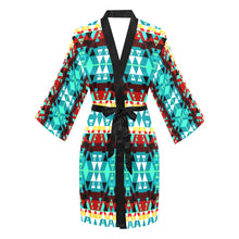 Load image into Gallery viewer, Writing on Stone Wheel Long Sleeve Kimono Robe

