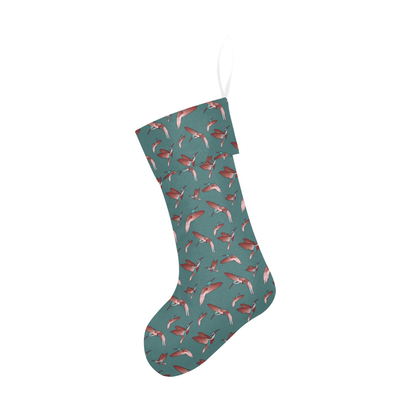 Red Swift Turquoise Christmas Stocking