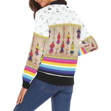Load image into Gallery viewer, Ledger Round Dance Clay Bomber Jacket for Women
