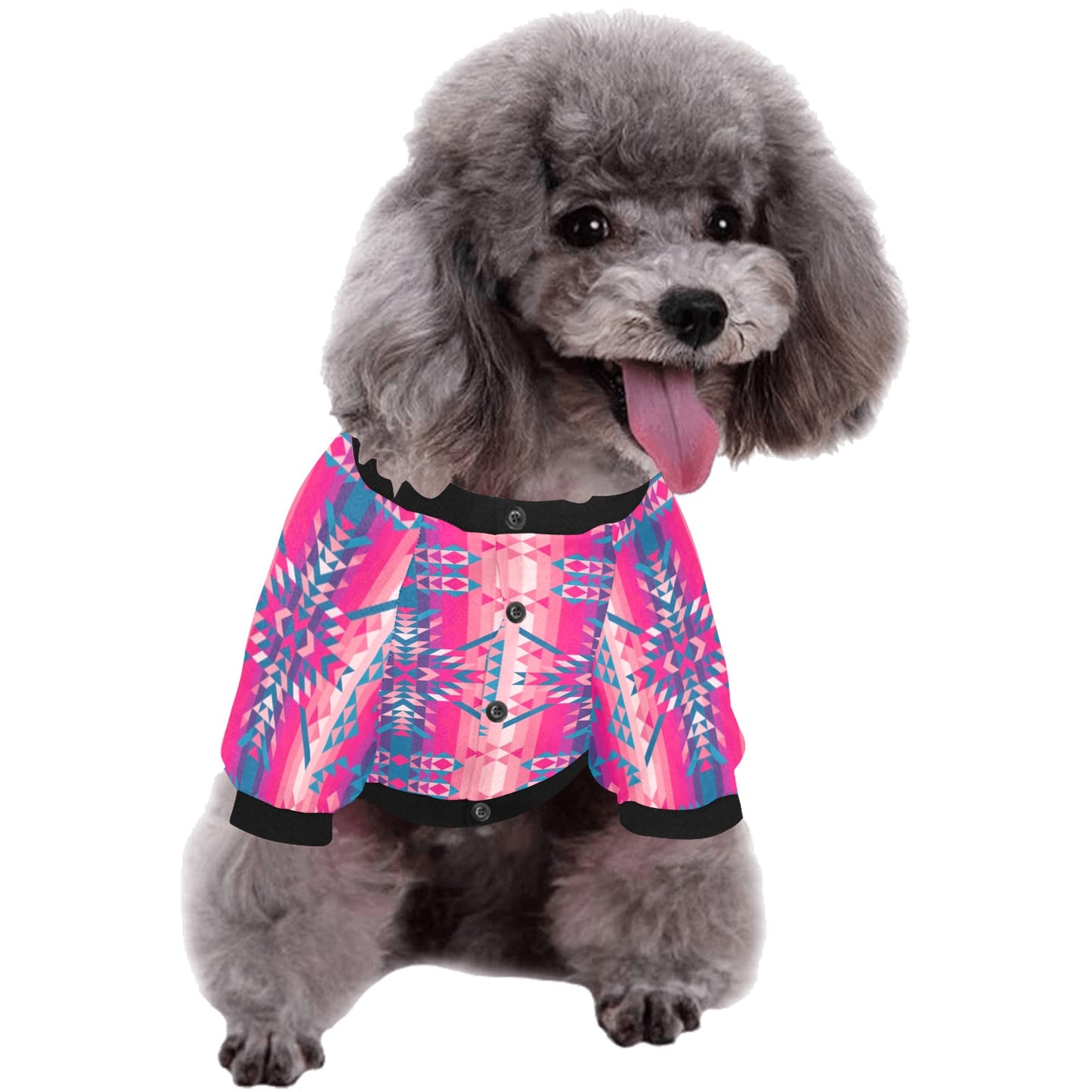 Desert Geo Blue Pet Dog Round Neck Shirt