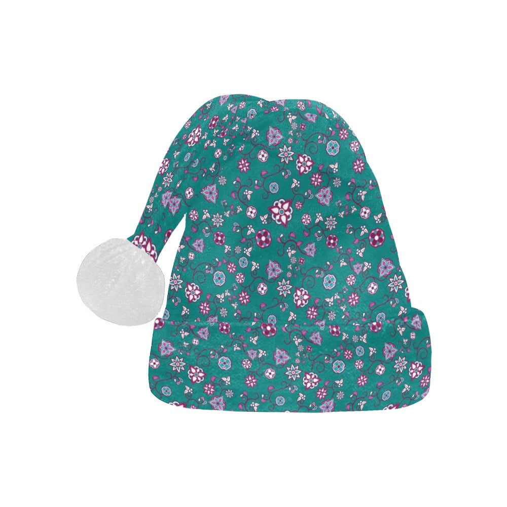 Burgundy Bloom Santa Hat
