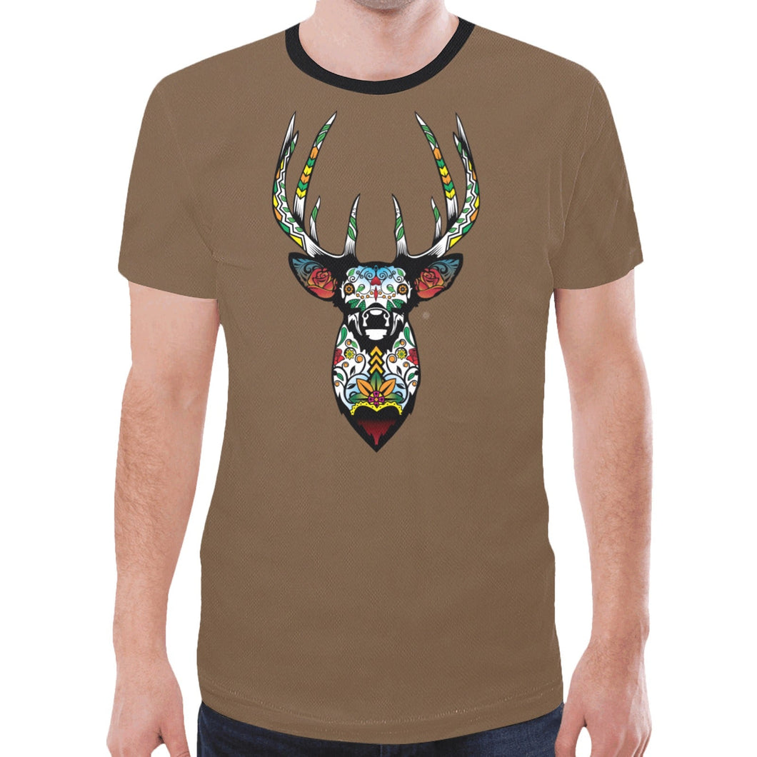 Elk Spirit Guide (Dark Brown) New T-shirt for Men