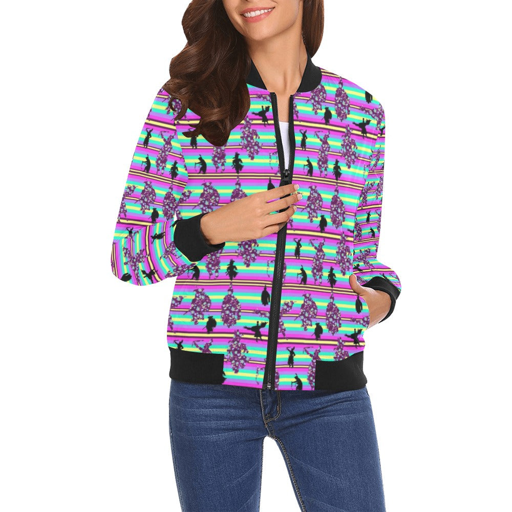 Dancers Floral Contest Bomber Jacket for Women