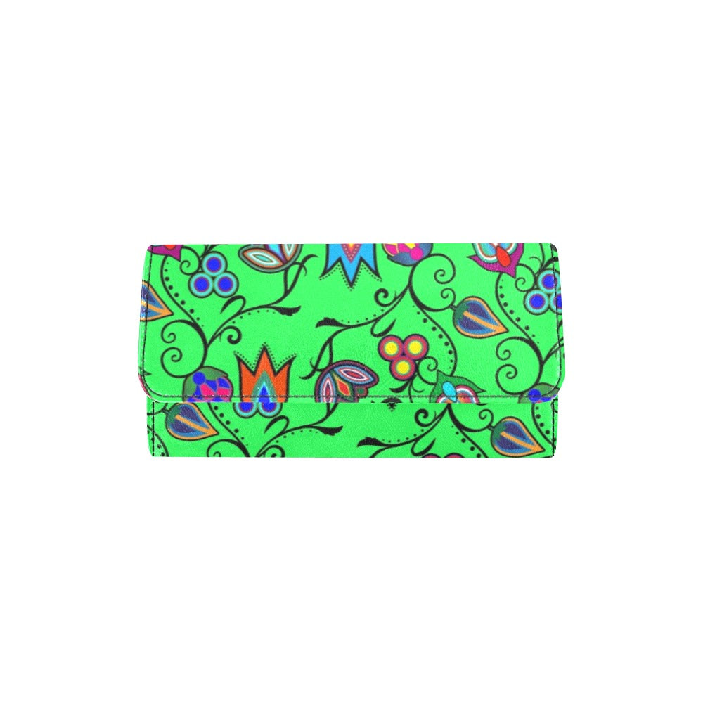 Indigenous Paisley Green Women's Trifold Wallet