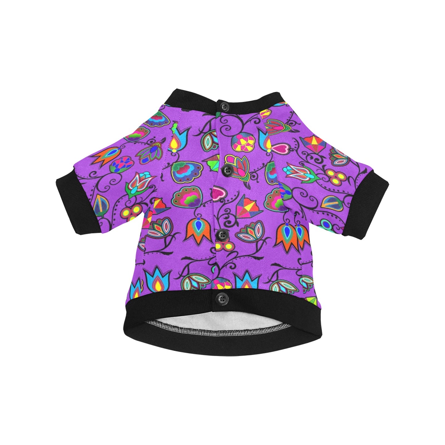 Indigenous Paisley Dark Orchid Pet Dog Round Neck Shirt