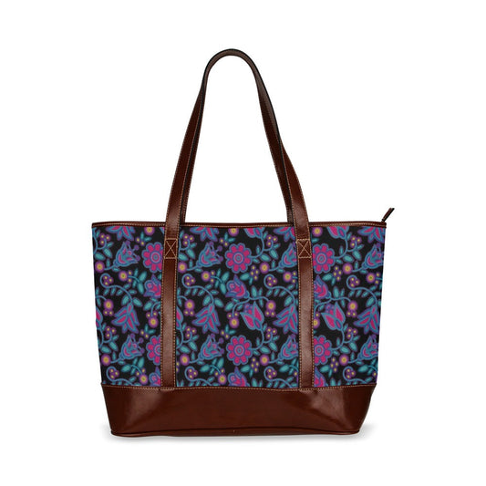 Beaded Nouveau Coal Tote Handbag