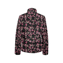 Load image into Gallery viewer, Floral Green Black Women&#39;s Stand Collar Padded Jacket
