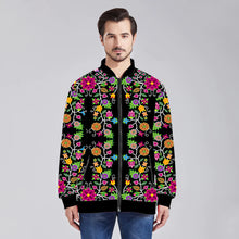 Load image into Gallery viewer, Floral Beadwork Zippered Collared Lightweight Jacket
