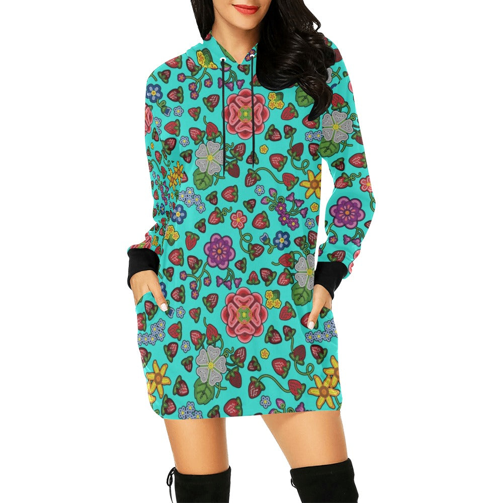 Berry Pop Turquoise Hoodie Dress