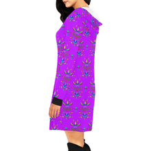 Load image into Gallery viewer, Dakota Damask Purple Hoodie Dress
