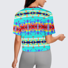 Load image into Gallery viewer, Between the Mountains Fire Crop Top
