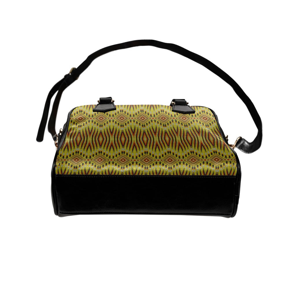 Fire Feather Yellow Shoulder Handbag