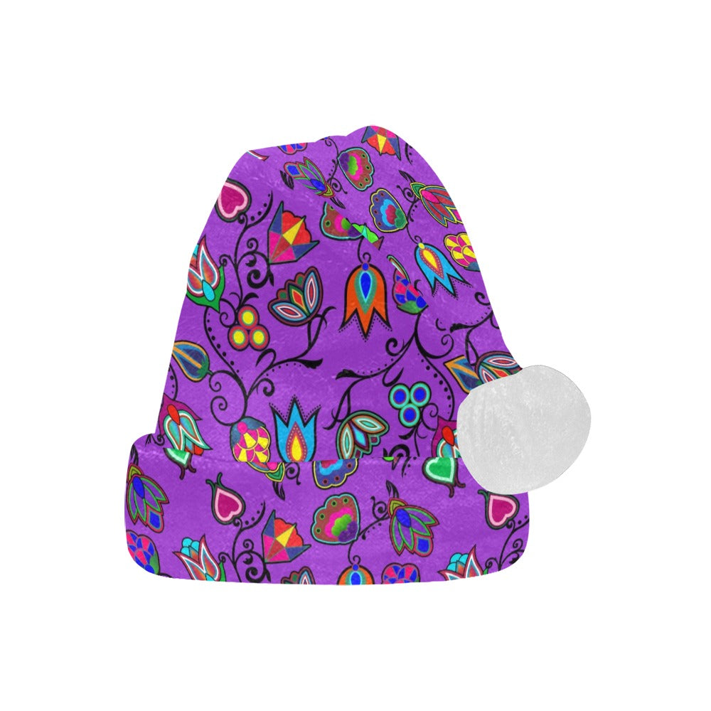 Indigenous Paisley Dark Orchid Santa Hat