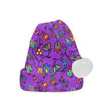 Load image into Gallery viewer, Indigenous Paisley Dark Orchid Santa Hat
