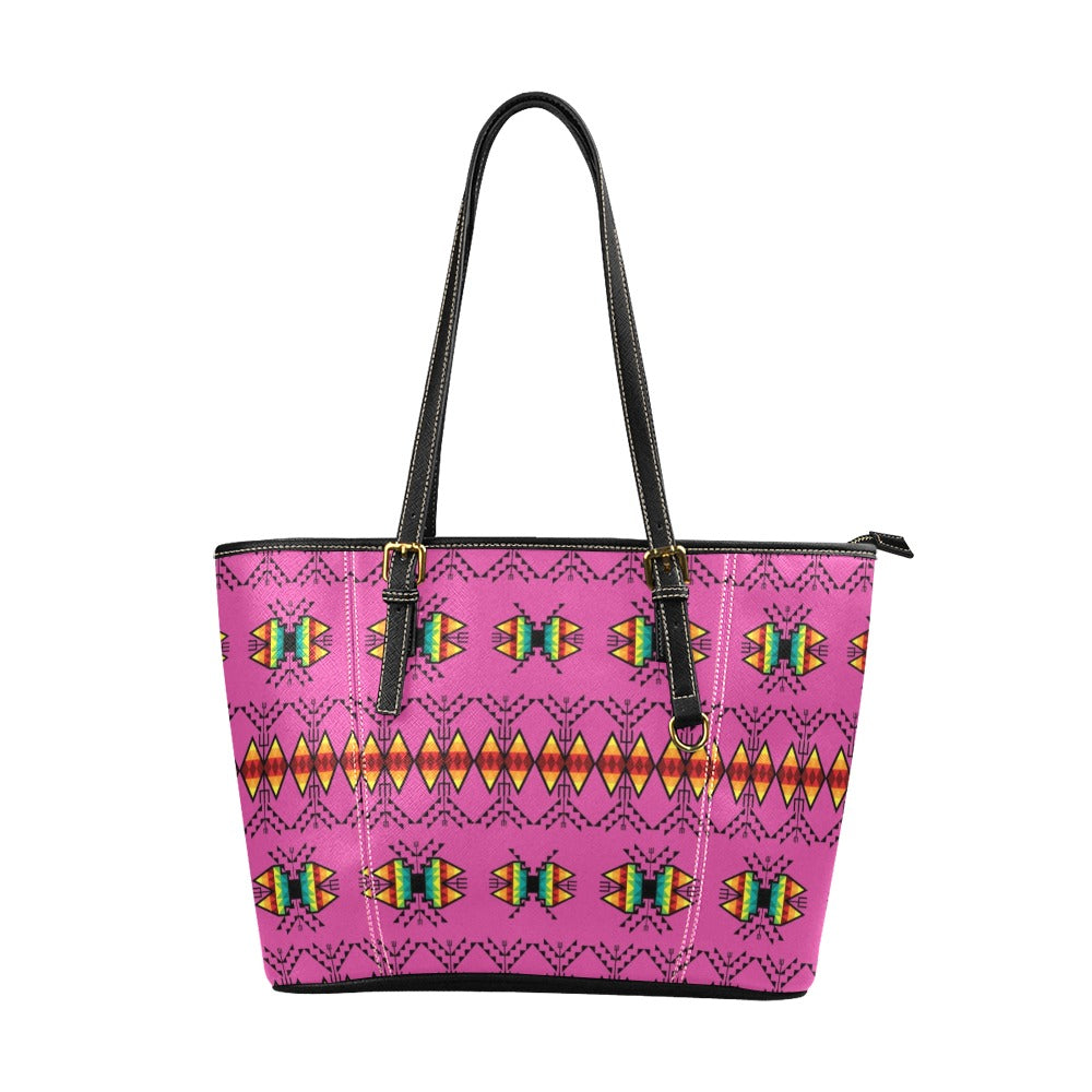 Sacred Trust Pink Leather Tote Bag