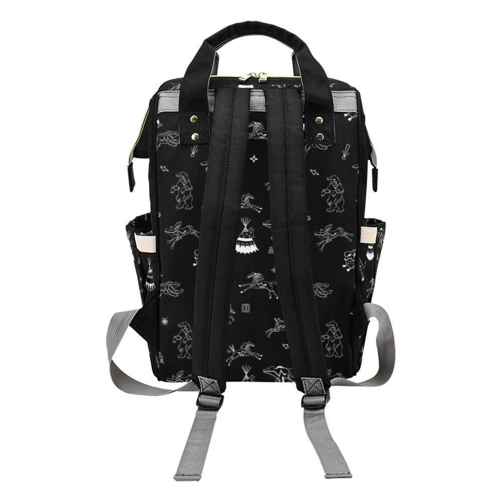 Ledger Dabbles Black Multi-Function Diaper Backpack/Diaper Bag