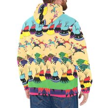 Load image into Gallery viewer, Horses and Buffalo Ledger Pink Men&#39;s Long Sleeve Fleece Hoodie
