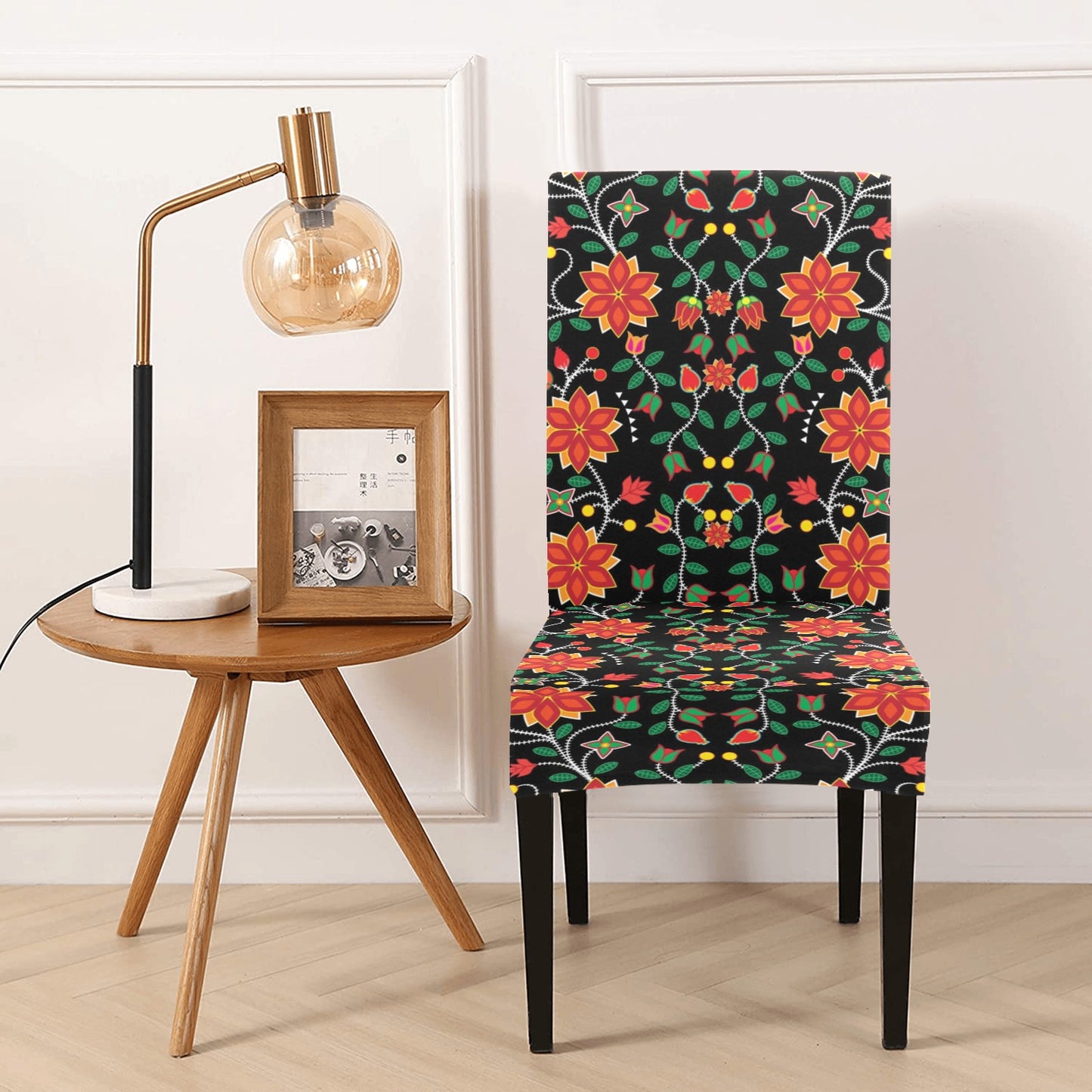 Floral Beadwork Six Bands Chair Cover (Pack of 6)