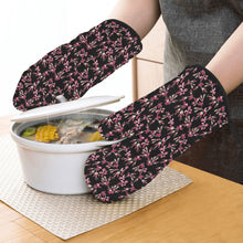 Load image into Gallery viewer, Floral Green Black Oven Mitt &amp; Pot Holder
