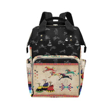 Load image into Gallery viewer, Horses Running Black Sky Multi-Function Diaper Backpack/Diaper Bag
