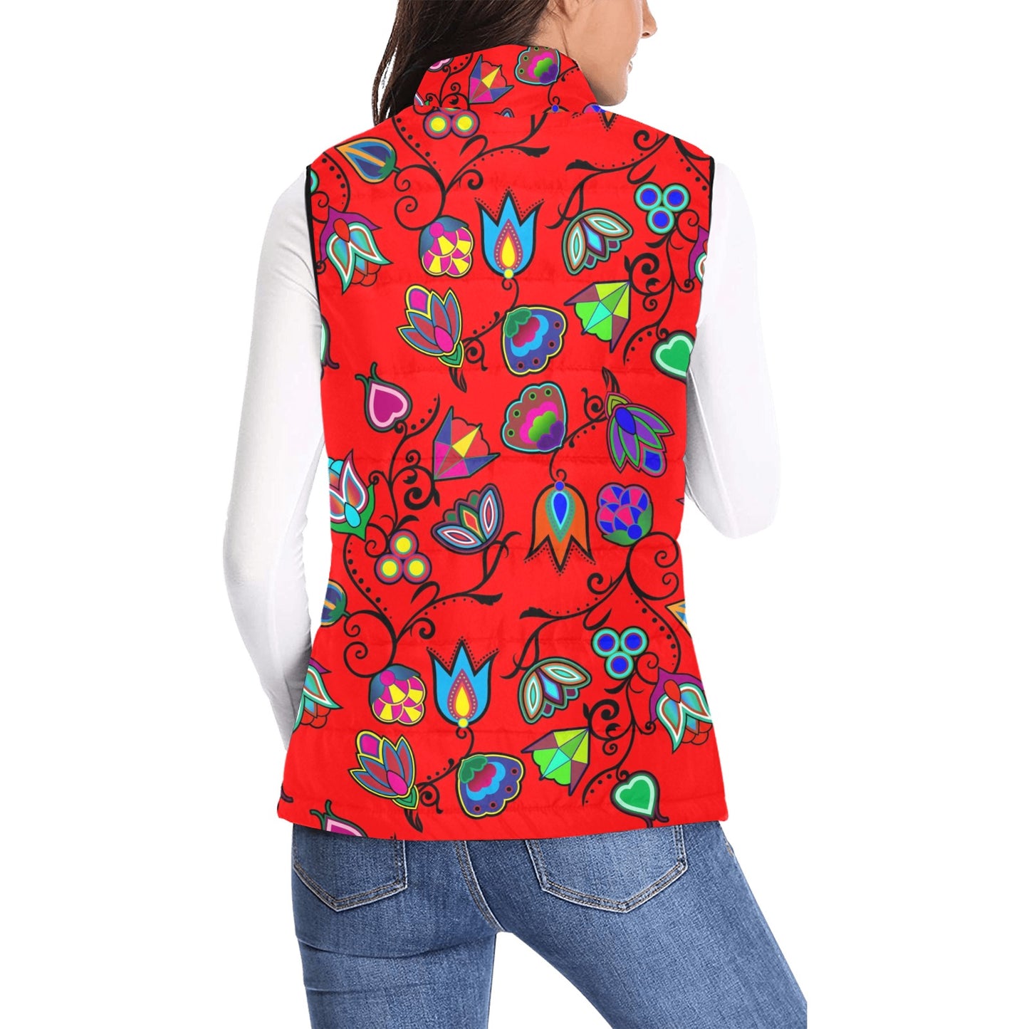 Indigenous Paisley Dahlia Women's Padded Vest Jacket