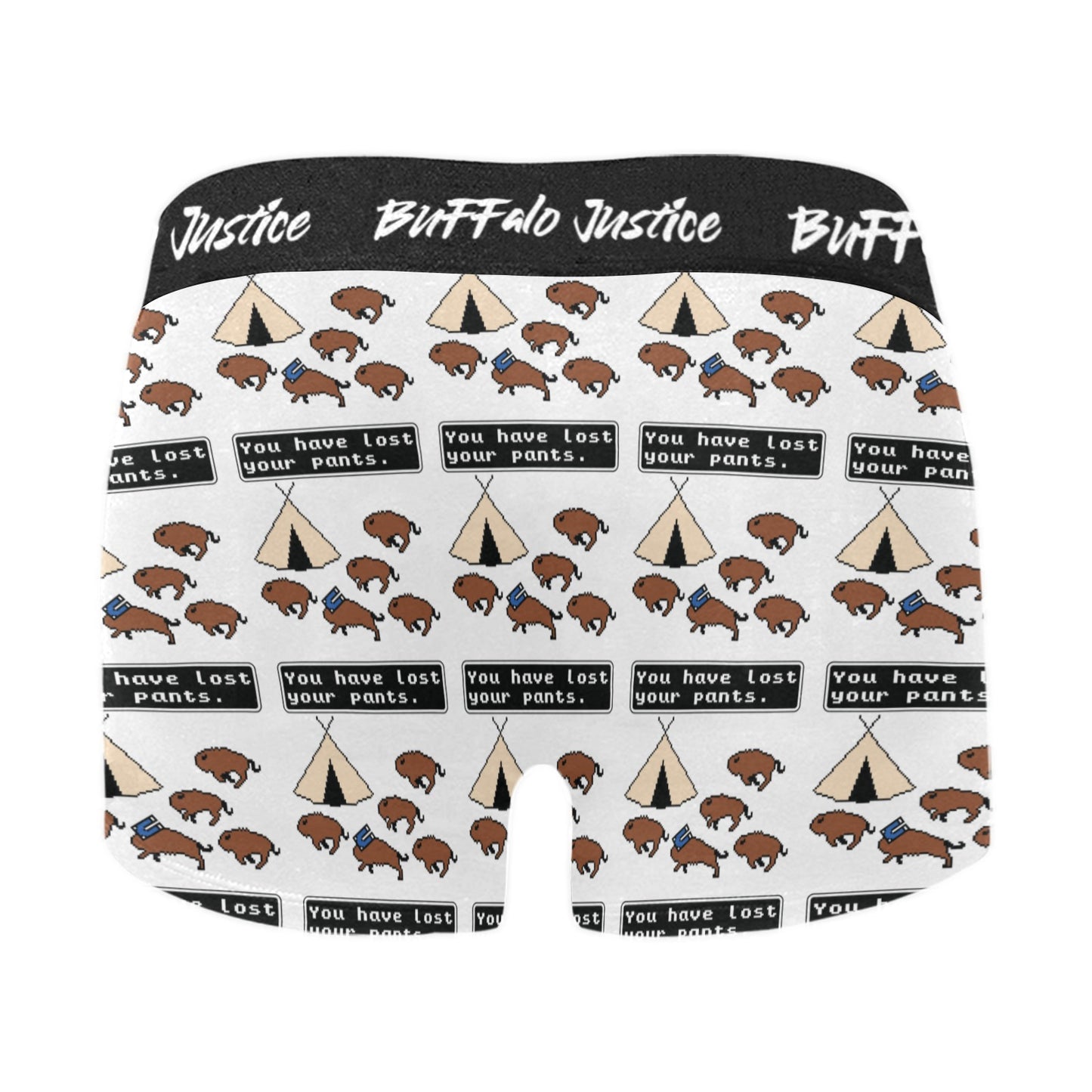 Buffalo Justice Colour Men's Boxer Briefs w/ Custom Waistband (Merged Design) (Model L10)