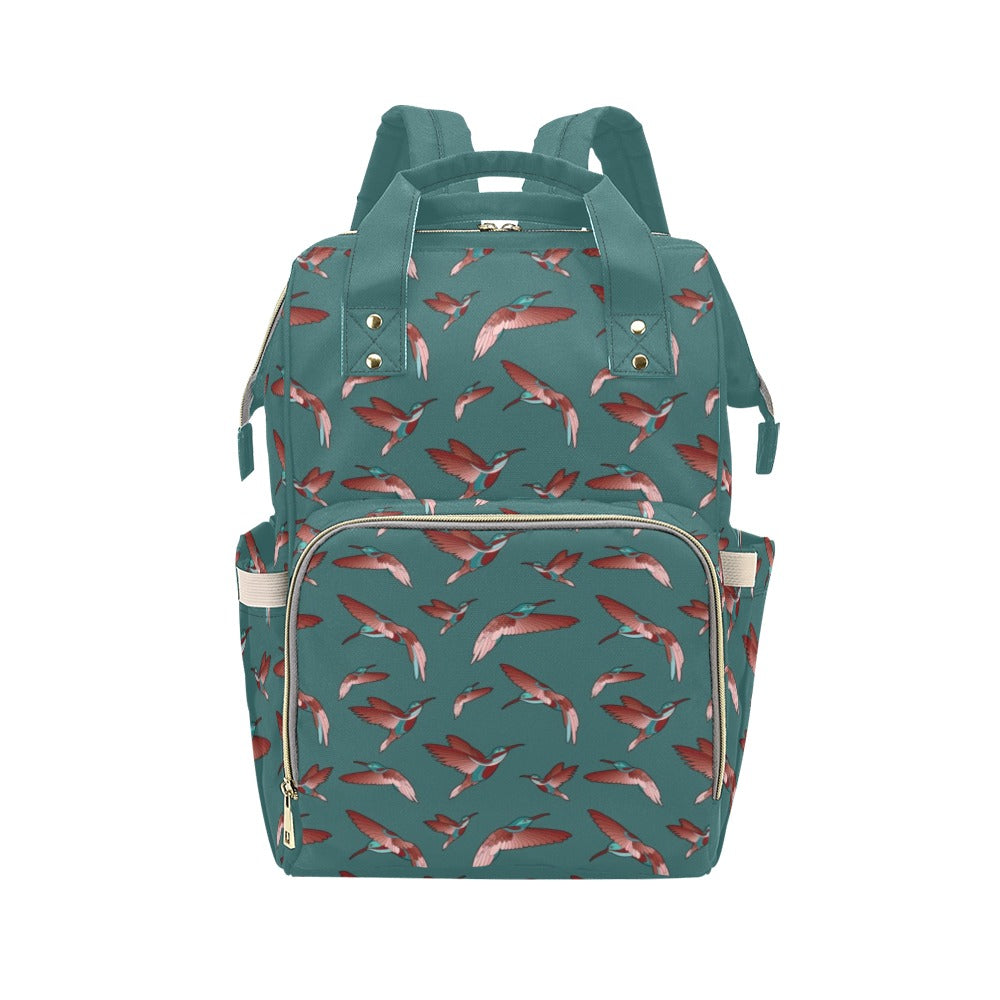 Red Swift Turquoise Multi-Function Diaper Backpack/Diaper Bag