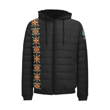 Load image into Gallery viewer, Teal Fire Men&#39;s Padded Hooded Jacket
