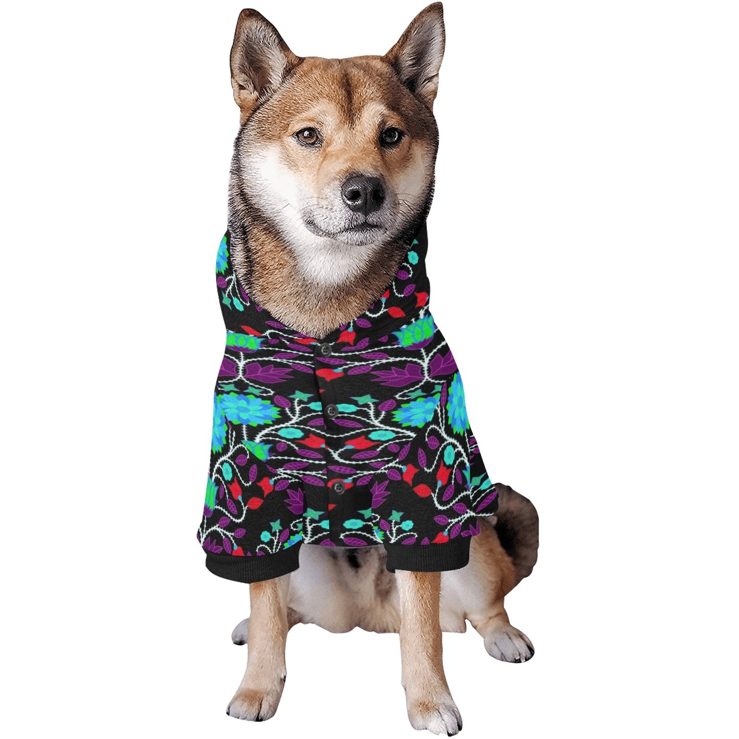 Floral Beadwork Four Clans Winter Pet Dog Hoodie