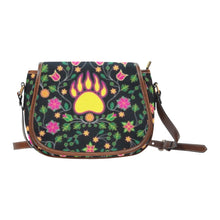 Load image into Gallery viewer, Floral Bearpaw Pink and Yellow Saddle Bag
