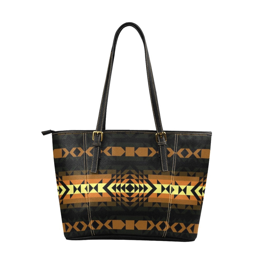 Black Rose Spring Canyon Tan Leather Tote Bag
