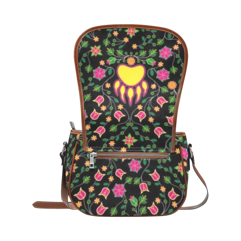 Floral Bearpaw Pink and Yellow Saddle Bag