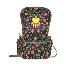 Load image into Gallery viewer, Floral Bearpaw Pink and Yellow Saddle Bag
