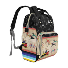 Load image into Gallery viewer, Horses Running Black Sky Multi-Function Diaper Backpack/Diaper Bag
