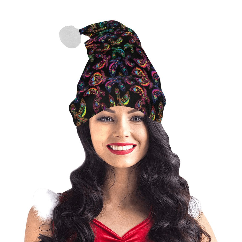 Neon Floral Eagles Santa Hat