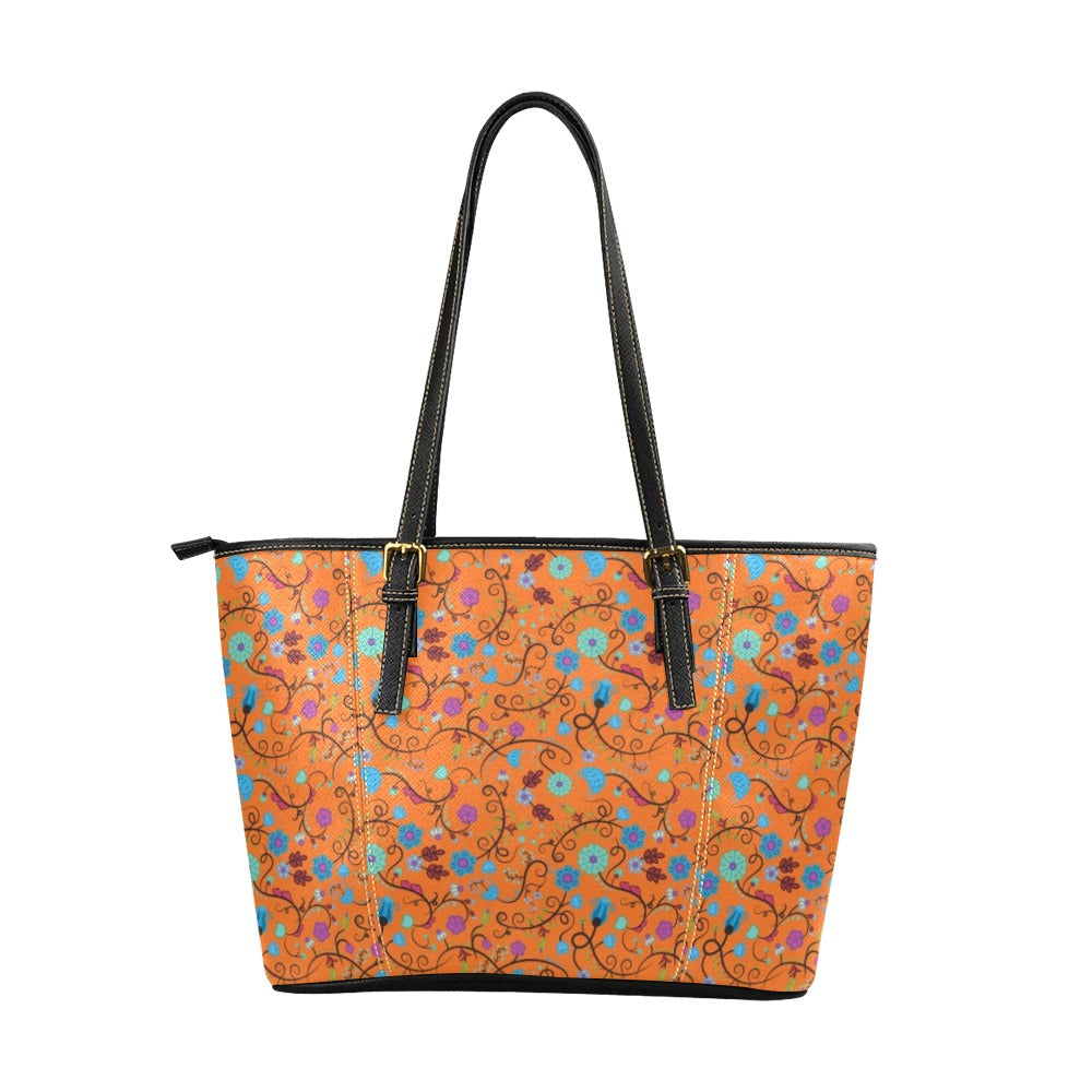 Nipin Blossom Carrot Leather Tote Bag