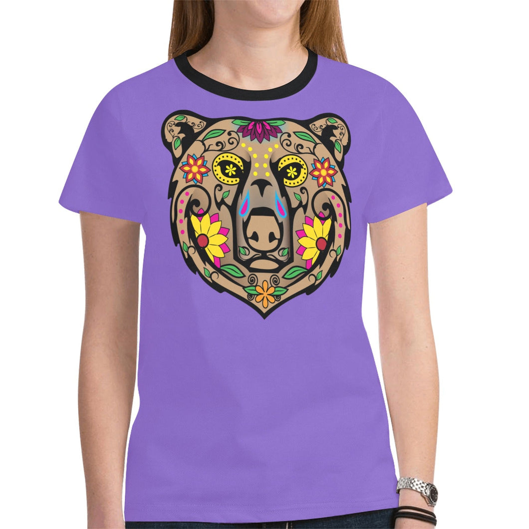 Bear Spirit Guide Purple T-shirt for Women