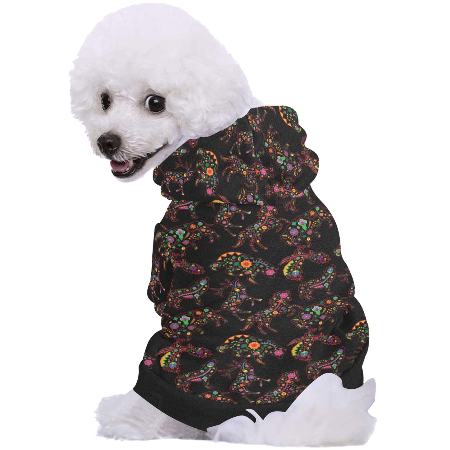 Neon Floral Animals Pet Dog Hoodie