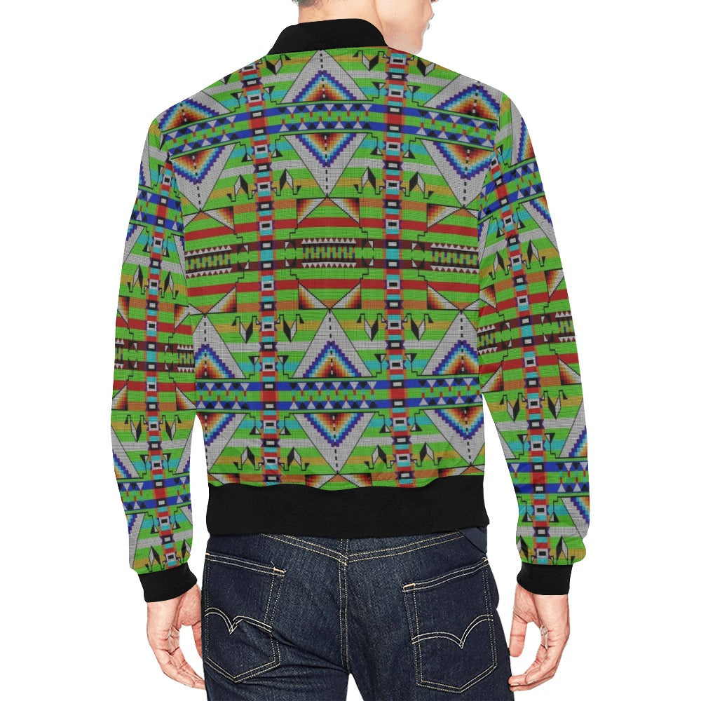 Medicine Blessing Lime Green Bomber Jacket for Men