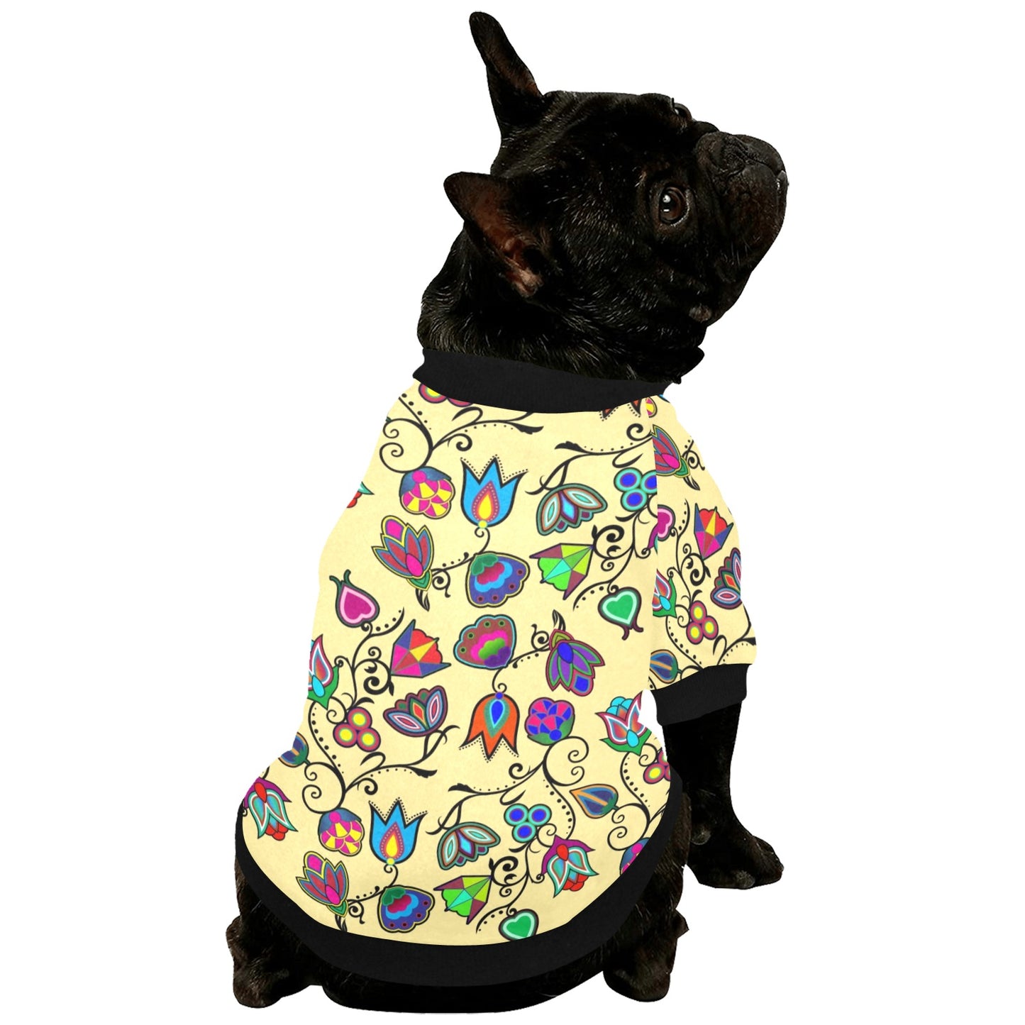 Indigenous Paisley Vanilla Pet Dog Round Neck Shirt