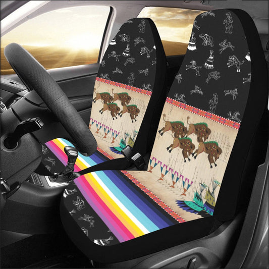 Buffalos Running Black Sky Car Seat Covers (Set of 2)